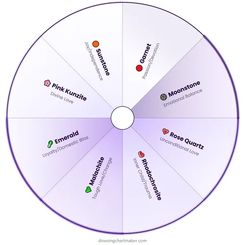 Crystals for Love & Relationships Pendulum Chart preview